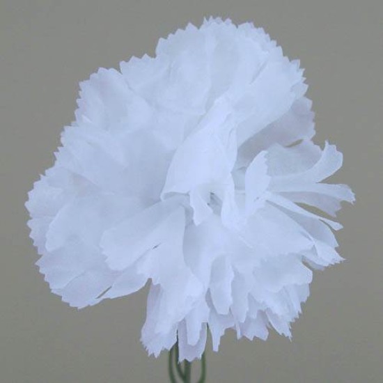 Silk Carnations White 45cm Artificial Flowers